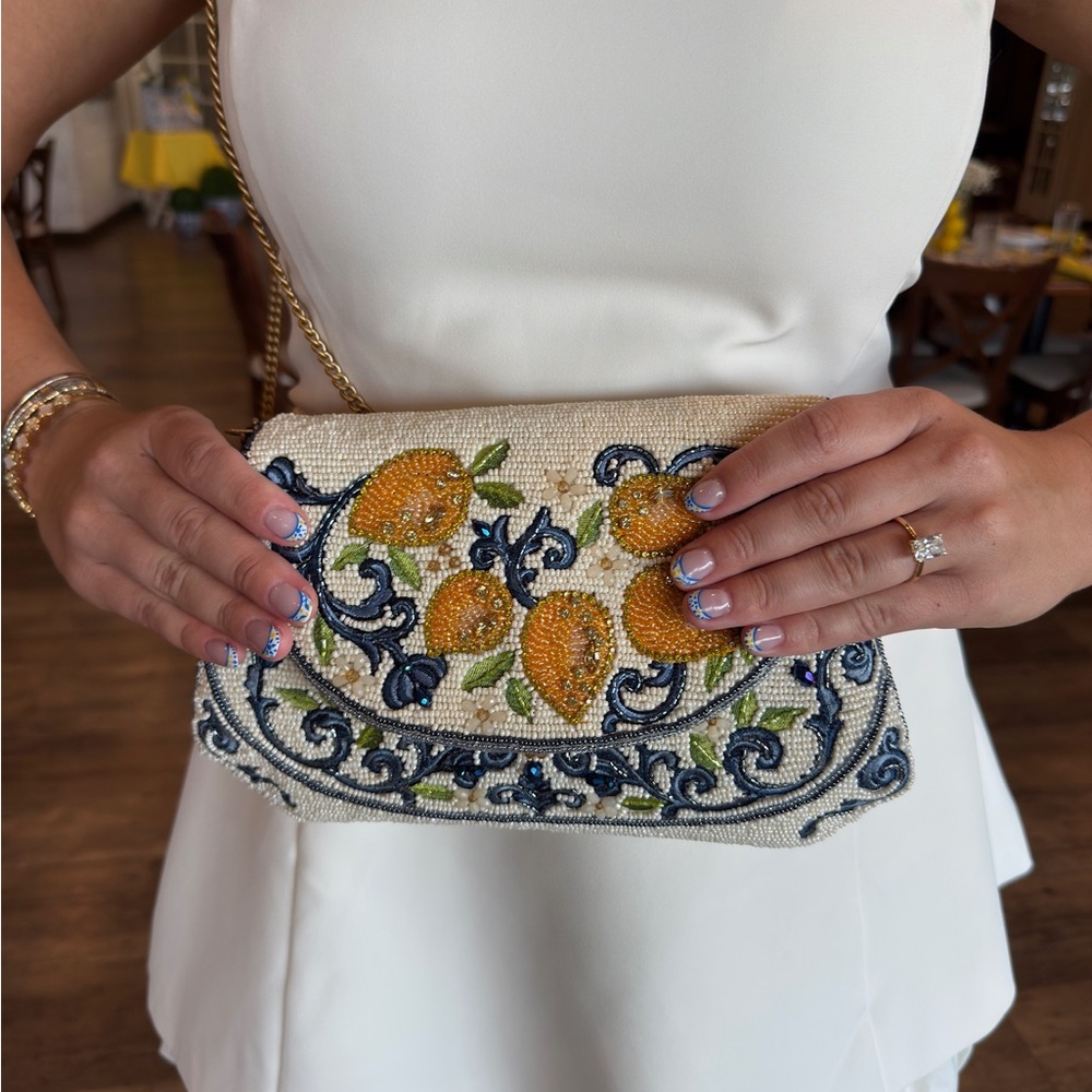 Mary Frances Beaded Clutch with Lemon Motif